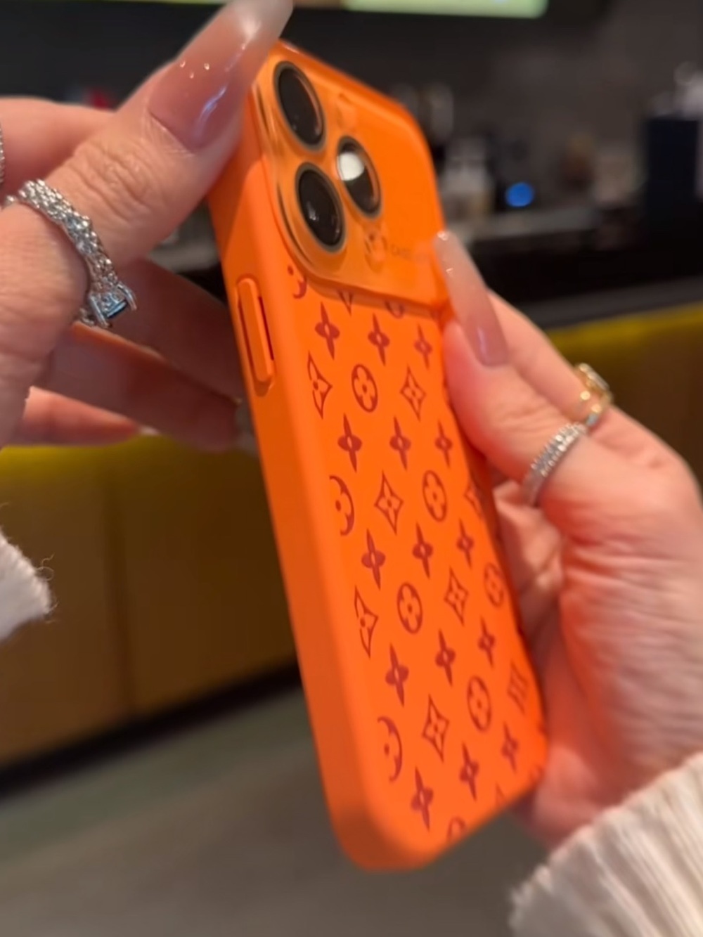 iPhone 17 Pro Max Orange Dopamine Case | Soft Silicone Monogram Style 🧡 - Picture 4 of 7